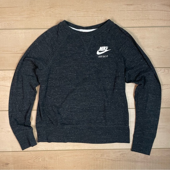 Nike Kids Black Gray Crewneck Sweatshirt Size XL - Picture 1 of 9